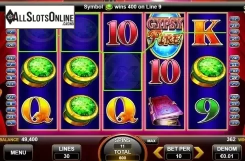 Free spins win screen 3. Gypsy Fire from Nektan