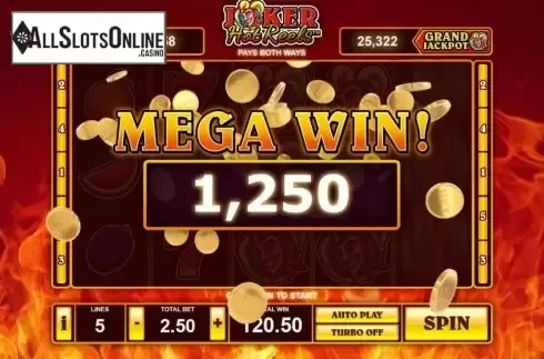 Mega Win. Joker Hot Reels from Playtech Origins