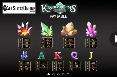 Paytable screen 1. Kingdom Gems Diamond from FBM