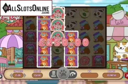Win Screen. Kitty Cafe from NetGaming