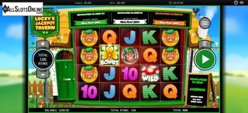Reel Screen. Luckys Jackpot Tavern from CORE Gaming
