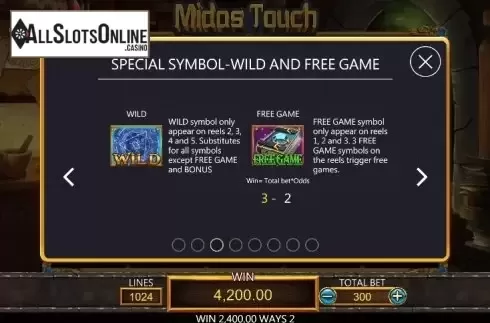 Paytable 3. Midas Touch (Dragoon Soft) from Dragoon Soft