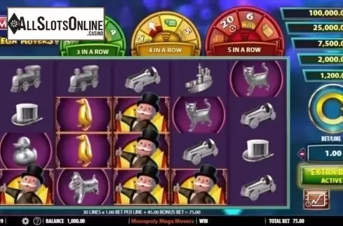 Game Workflow screen . Monopoly Mega Movers from SG