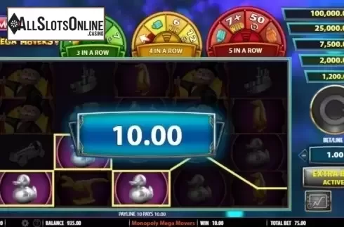 Win Screen . Monopoly Mega Movers from SG
