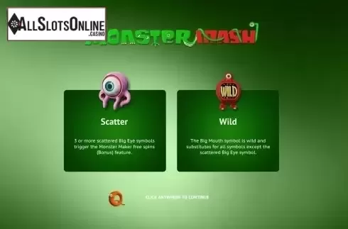 Intro Screen. Monster Mash from The Games Company