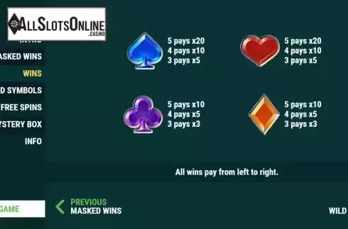 Paytable screen 2
