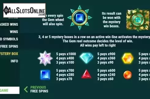 Mystery box feature screen