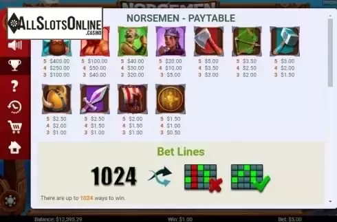 Paytable 1