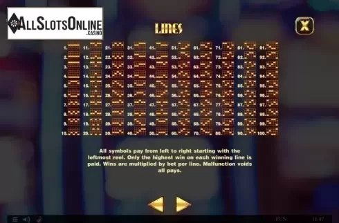 Paylines. Penny Fruits Extreme from Spinomenal