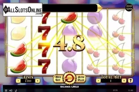 Win Screen . Penny Fruits Extreme from Spinomenal