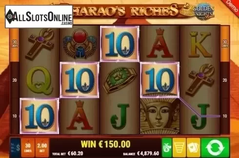 Win Screen. Pharao's Riches GDN from Gamomat