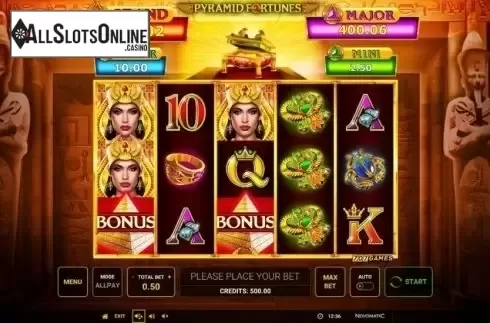 Reel Screen. Pyramid Fortunes from Greentube