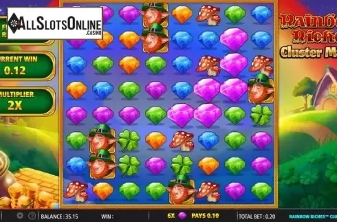 Free Spins 2. Rainbow Riches Cluster Magic from Barcrest