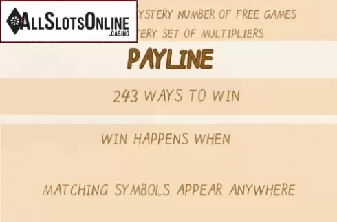 Paytable. Shisa from AllWaySpin