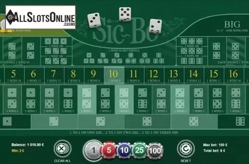 Game Screen 1. Sic Bo (BGaming) from BGAMING