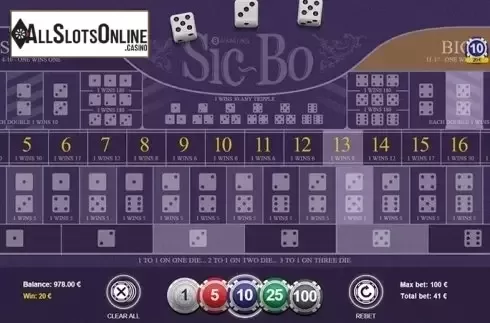 Game Screen 2. Sic Bo (BGaming) from BGAMING