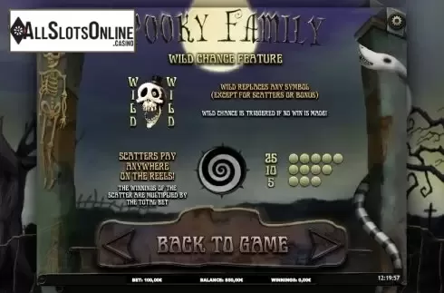 Paytable 2. Spooky Family from iSoftBet