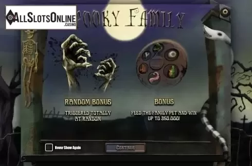 Game features. Spooky Family from iSoftBet
