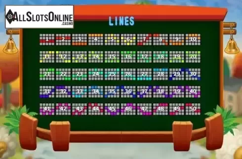 Paylines screen