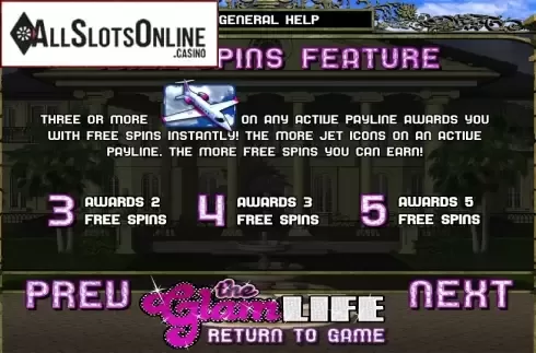 Paytable 4. The Glam Life from Betsoft