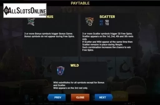 Paytable 2. Totem Island from Evoplay Entertainment