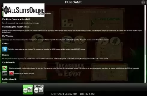 Rules Screen 2. Treasures of Egypt (Merkur) from Merkur