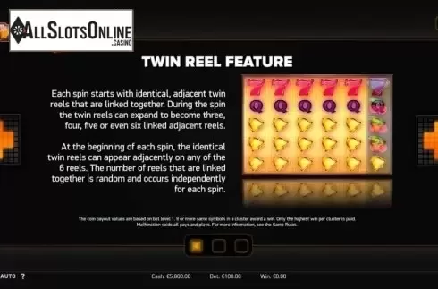 Paytable. Twin Spin Deluxe from NetEnt