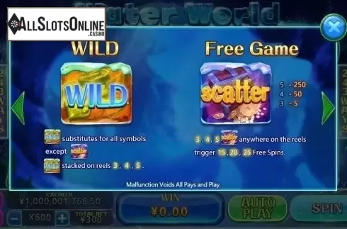 Wild & Scatter. Water World from CQ9Gaming