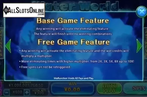Features. Water World from CQ9Gaming