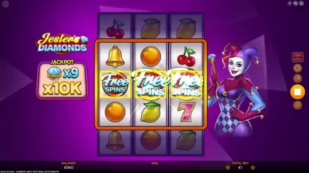 Jesters' Diamonds slot screenshot 2