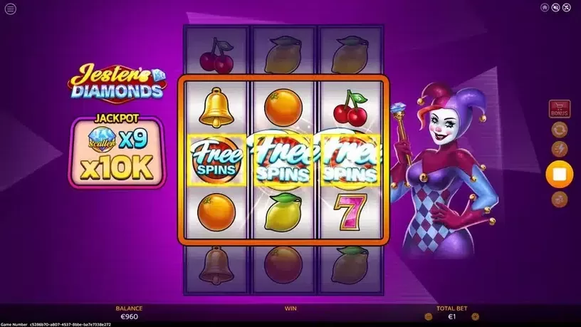 Jesters' Diamonds slot screenshot 2