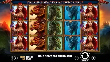 Queen and the Dragons slot screenshot 1