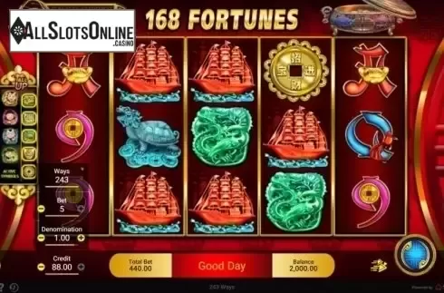 Reel Screen. 168 Fortunes from Spadegaming