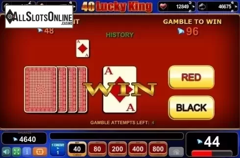 Gamble screen. 40 Lucky King from EGT