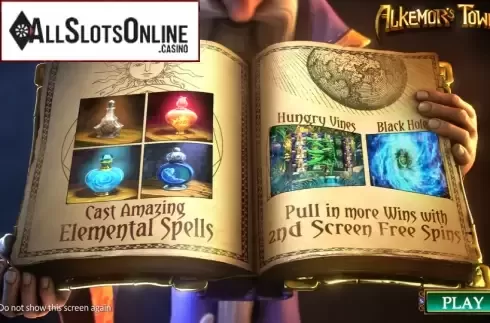 Game features. Alkemors Tower from Betsoft