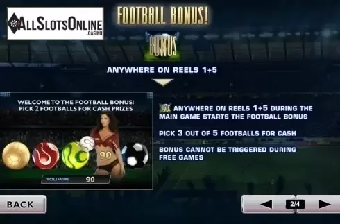 Paytable 2. Benchwarmers Football Girls from Playtech