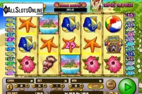 Win Screen. Bikini Island from Habanero