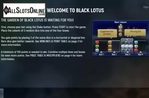 Game Rules screen