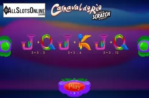 Paytable screen