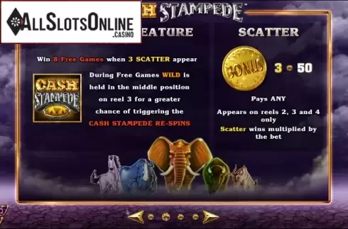 Paytable 2. Cash Stampede from NextGen