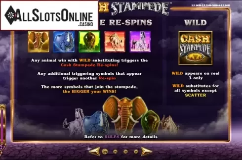 Paytable 1. Cash Stampede from NextGen