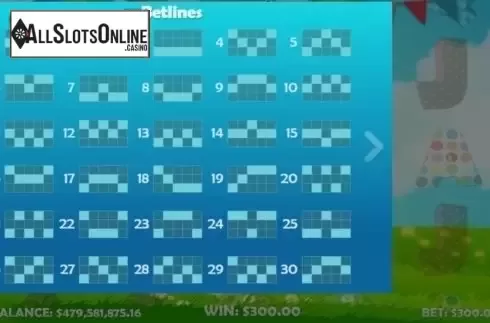 Paylines. Crackin Eggs from Mobilots