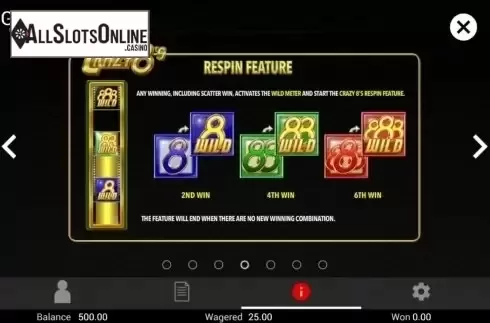 Respin Feature. Crazy 8's from TOP TREND GAMING