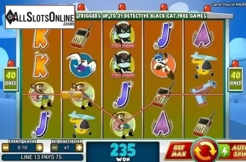 Win Screen . Detective Black Cat from TOP TREND GAMING