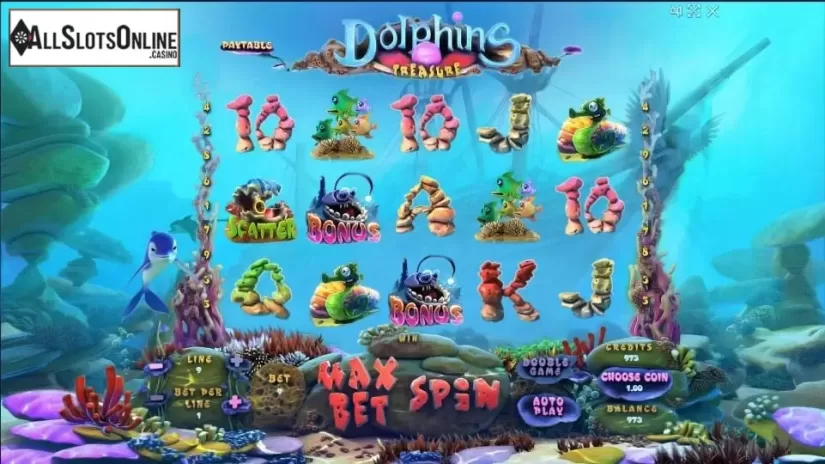 Reel screen. Dolphins Treasure from Evoplay Entertainment