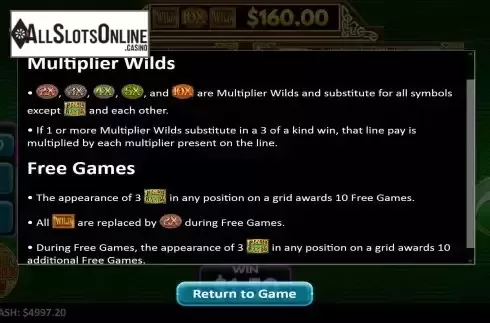 Features screen