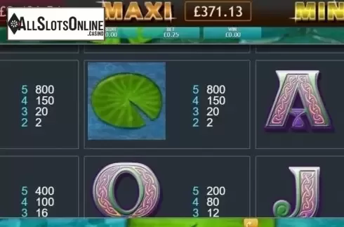 Paytable. Enchanted Prince Jackpot from Eyecon