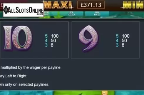 Paytable. Enchanted Prince Jackpot from Eyecon