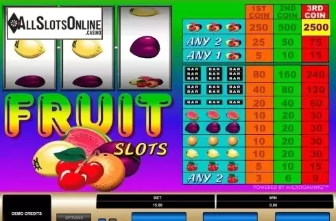 Reels screen. Fruit Slots from Microgaming