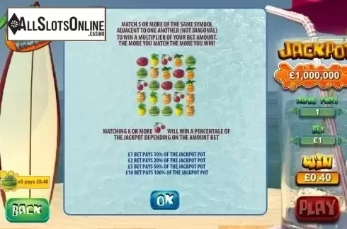 Paytable 2. Funky Fruits from Playtech